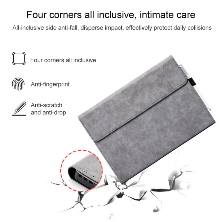 For Microsoft Surface Pro 9 Tablet Protective Case Holder(Microfiber Lambskin Texture Gray Case + Power Supply Bag) - free shipping - PMC TechLife - Order now!