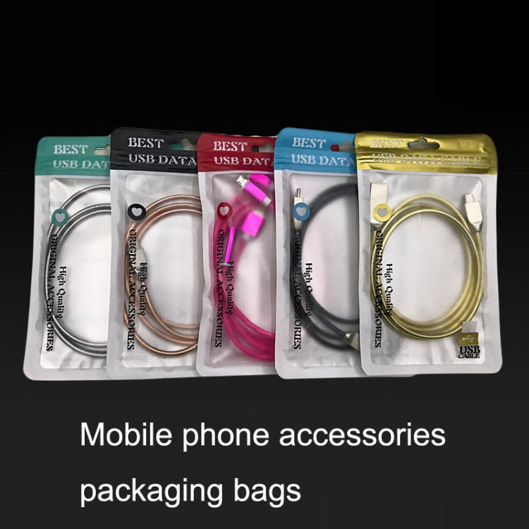 100PCS XC-0014 USB Data Cable Packaging Bags Pearl Light Ziplock Bag, Size: 9x16cm (Gold) - free shipping - PMC TechLife - Order now!