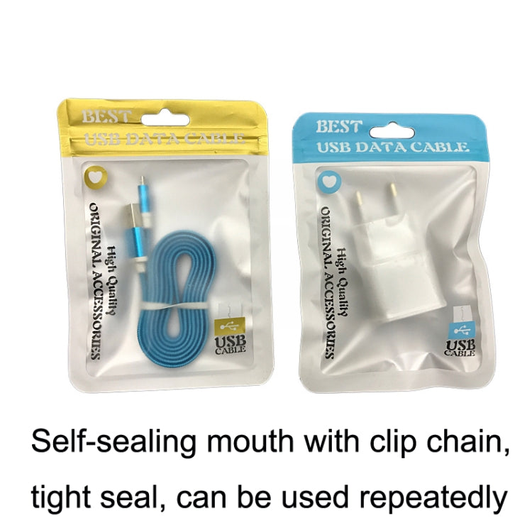 100PCS XC-0014 USB Data Cable Packaging Bags Pearl Light Ziplock Bag, Size: 11x18cm (Blue) - free shipping - PMC TechLife - Order now!