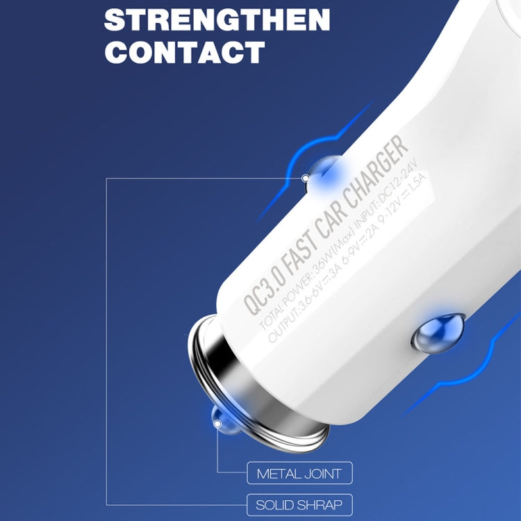 LDNIO C511Q 36W QC 3.0 Phone Fast Charger Dual-USB Ports Smart Car Charger with USB-C/Type-C Cable - Car Charger by LDNIO | Online Shopping South Africa | PMC TechLife