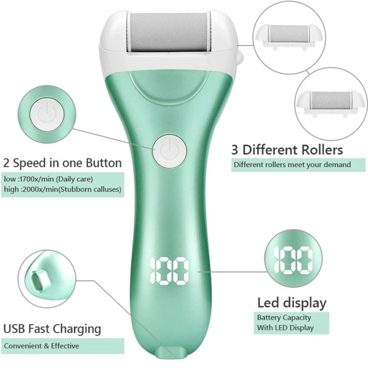 Electric Foot Grinder Digital Display USB Pedicure Peeling(Gold) - free shipping - PMC TechLife - Order now!