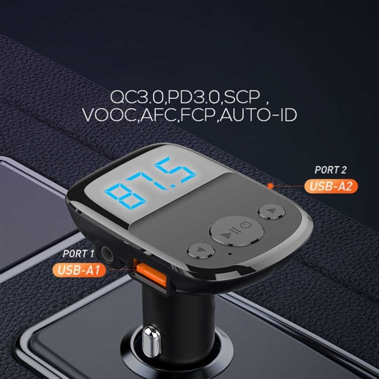 LDNIO C706Q QC3.0+AUTO-ID Car Bluetooth FM Music Digital Display Car Charger with 8 Pin Cable - Car Charger by LDNIO | Online Shopping South Africa | PMC TechLife | Buy Now Pay Later Mobicred