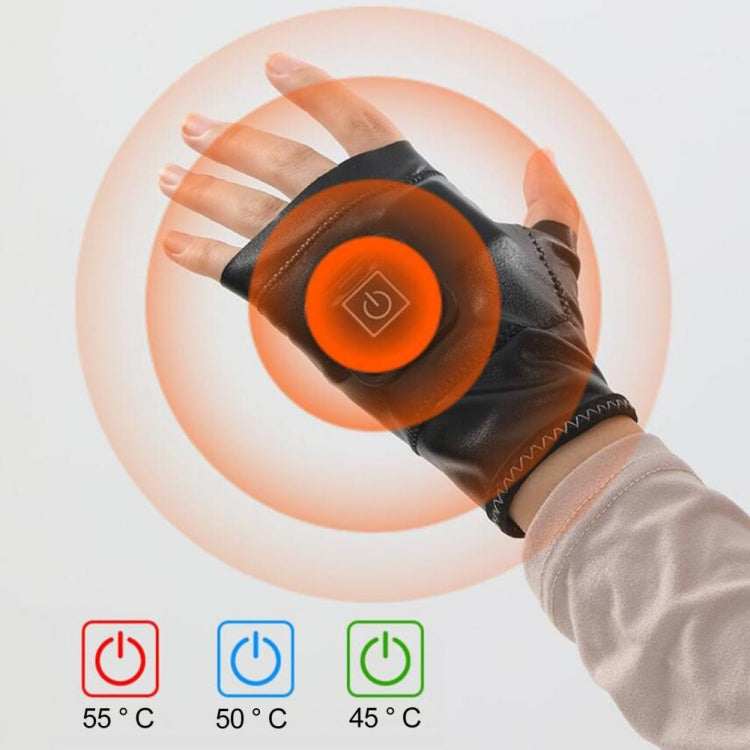 1 Pair Adjustable Temperature Rechargeable Intelligent Electric Heating Gloves Half Finger Gloves, Size: M(Black) - free shipping - PMC TechLife - Order now!