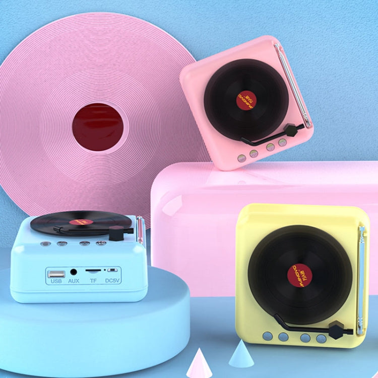 Manovo H3 Macaron Vinyl Record Player Bluetooth Speaker Retro Radio Stereo(Pink) - Mini Speaker by Manovo | Online Shopping South Africa | PMC TechLife | Buy Now Pay Later Mobicred
