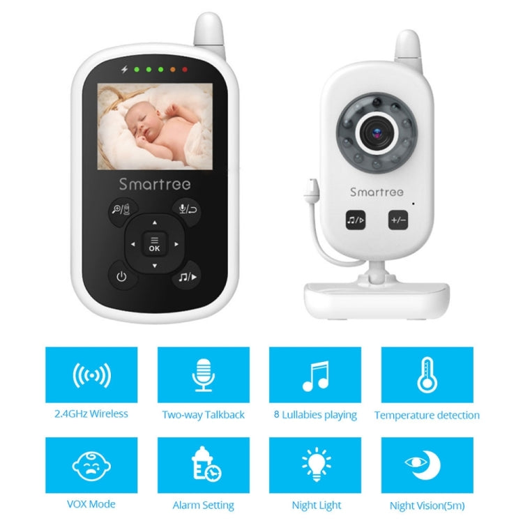 UU24 2.4 Inch Wireless Baby Monitor Camera Temperature Monitor 2 Way Audio VOX Lullaby EU Plug - free shipping - PMC TechLife - Order now!