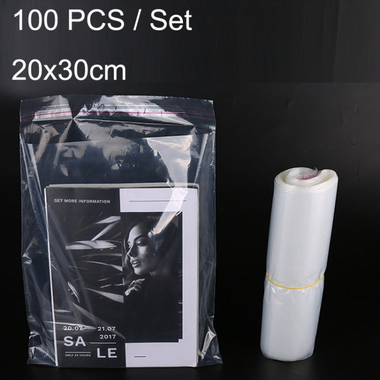 100 PCS / Set PE Clothing Packaging Bag Transparent Self-Stick Bag Jewelry Plastic Sealed Bag, Size:, Specification: 20x30cm - free shipping - PMC TechLife - Order now!