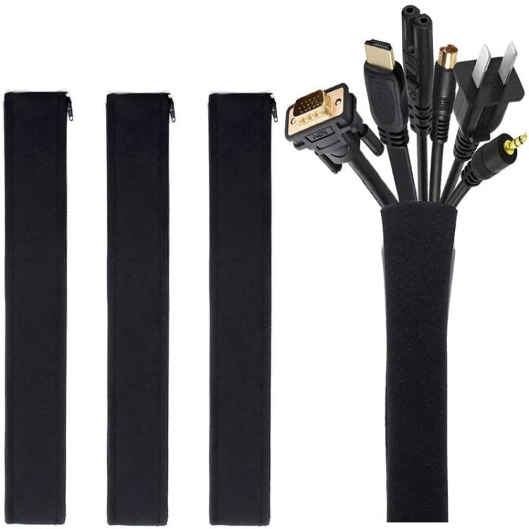 4pcs Zipper Ties Cord Management Organizer Kit Cable Sleeve With Zipper Cable Clip - Cable Organizer by PMC TechLife | Online Shopping South Africa | PMC TechLife | Buy Now Pay Later Mobicred