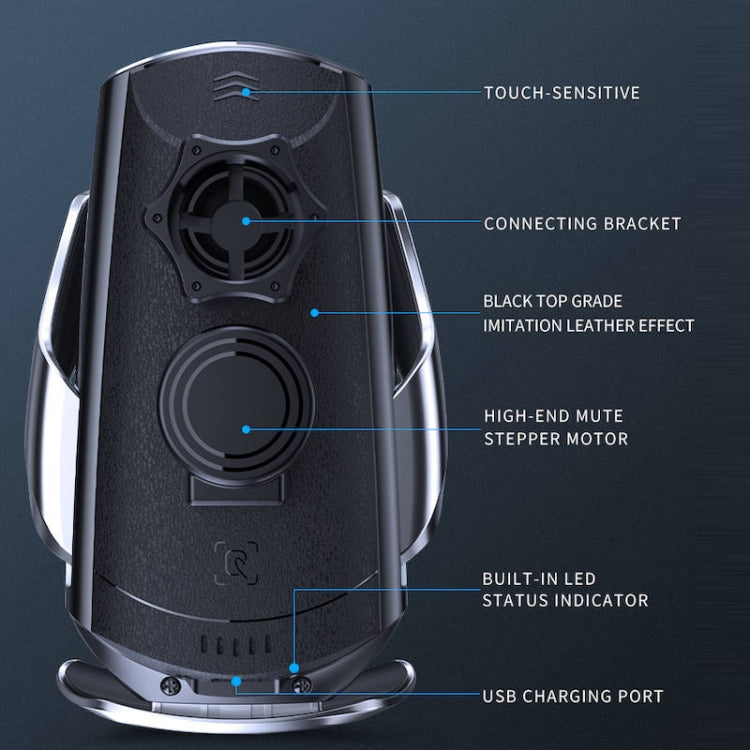 Q3 Infrared Induction Magnetic Car Wireless Charging Phone Bracket with Micro USB + 8 Pin + Type-C / USB-C Magnetic Connector(Black) - free shipping - PMC TechLife - Order now!