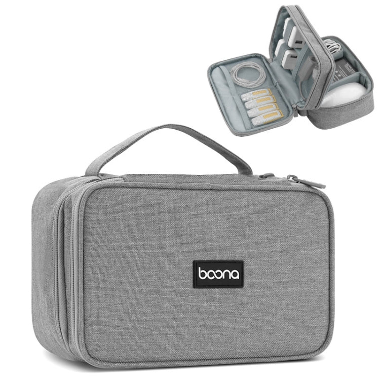 Baona Multifunctional Earphone Data Cable Digital Storage Bag, Spec: 2-layer (Gray) - free shipping - PMC TechLife - Order now!