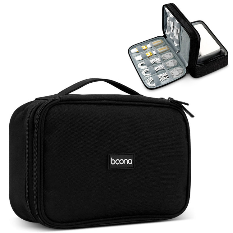 Baona Multifunctional Earphone Data Cable Digital Storage Bag, Spec: 2-layer Box (Black) - Digital Storage Bag by Baona | Online Shopping South Africa | PMC TechLife | Buy Now Pay Later Mobicred