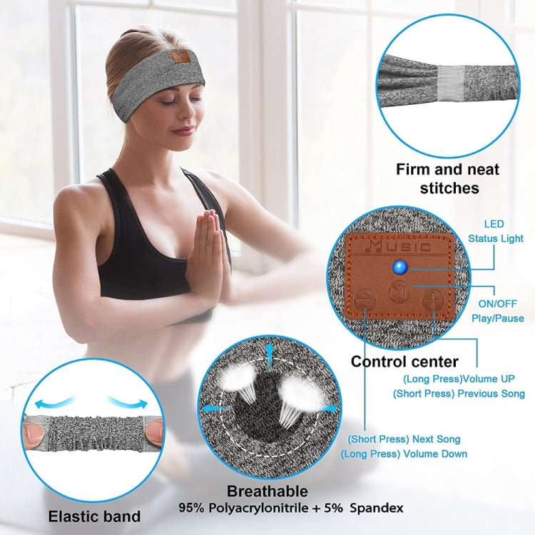 Bluetooth Headband Headphones Sleep Mask for Side Sleeper Workout Running(Hemp Gray) - free shipping - PMC TechLife - Order now!