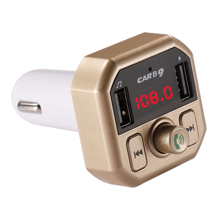 B9 Smart Digital Display Dual USB Bluetooth Car Charger with Hands-free Call Function(Gold) - Car Charger by PMC TechLife | Online Shopping South Africa | PMC TechLife