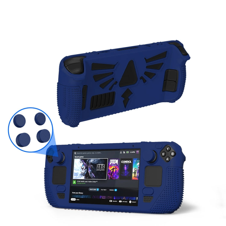 For Steam Deck V V4-1 Pocket Consoles Silicone Non-slip Protective Case with Holder Function(Blue) - Accessories by PMC TechLife | Online Shopping South Africa | PMC TechLife