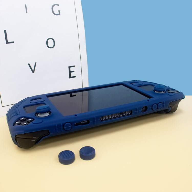 For Steam Deck V V4-1 Pocket Consoles Silicone Non-slip Protective Case with Holder Function(Blue) - Accessories by PMC TechLife | Online Shopping South Africa | PMC TechLife