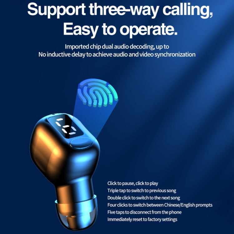 M5 Digital Display Bluetooth Headset Mini In-ear Invisible Headphones(White) - Bluetooth Earphone by PMC TechLife | Online Shopping South Africa | PMC TechLife