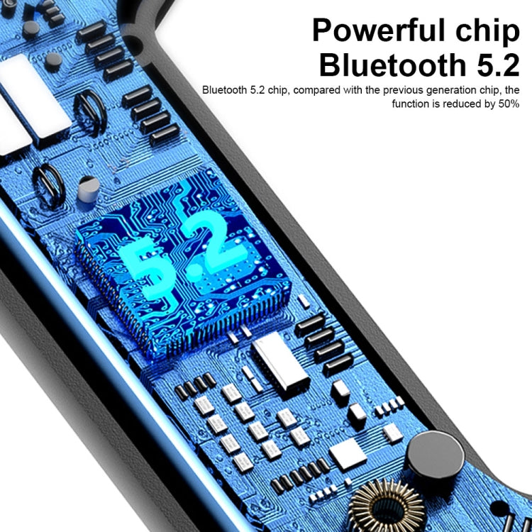 V19 Bone Conduction Digital Display Stereo Hanging Ear Sports Bluetooth Headset(Blue) - Bluetooth Earphone by PMC TechLife | Online Shopping South Africa | PMC TechLife