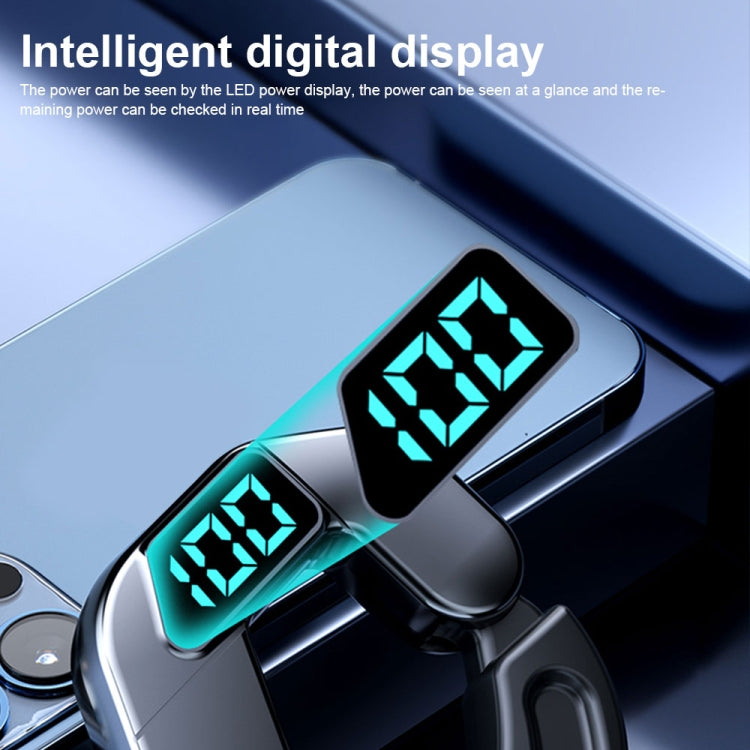 V19 Bone Conduction Digital Display Stereo Hanging Ear Sports Bluetooth Headset(Blue) - Bluetooth Earphone by PMC TechLife | Online Shopping South Africa | PMC TechLife