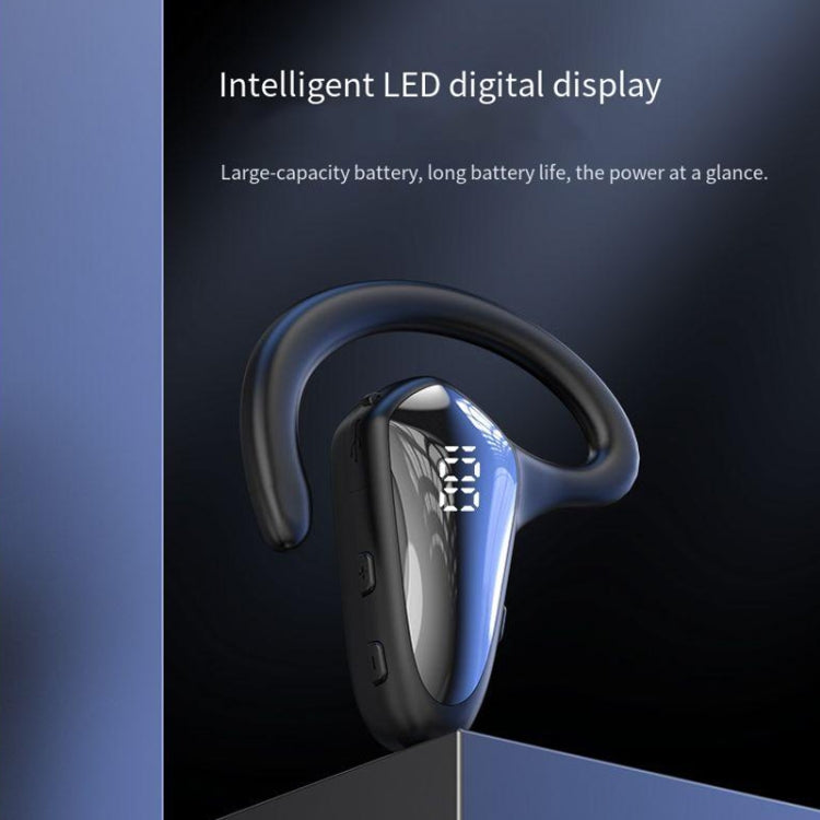 YX02 With Digital Display Hanging Ear Bone Conduction Bluetooth Headset(Red) - Bluetooth Earphone by PMC TechLife | Online Shopping South Africa | PMC TechLife