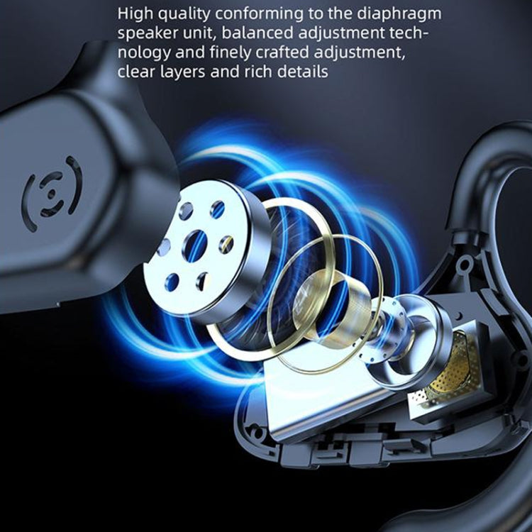 YX02 With Digital Display Hanging Ear Bone Conduction Bluetooth Headset(Red) - Bluetooth Earphone by PMC TechLife | Online Shopping South Africa | PMC TechLife