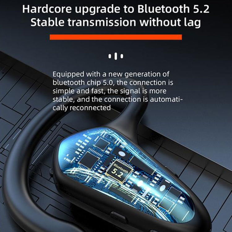YX02 With Digital Display Hanging Ear Bone Conduction Bluetooth Headset(Red) - Bluetooth Earphone by PMC TechLife | Online Shopping South Africa | PMC TechLife