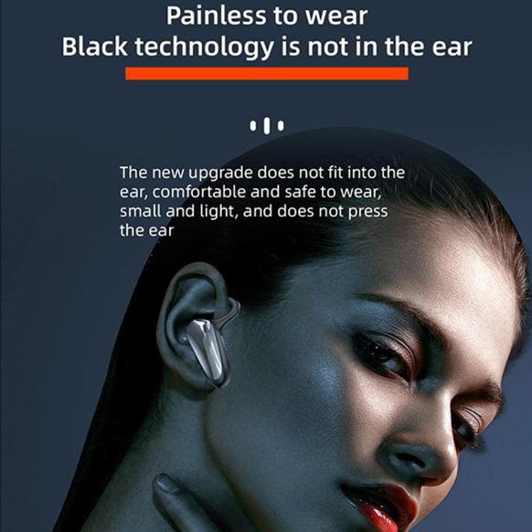 YX02 With Digital Display Hanging Ear Bone Conduction Bluetooth Headset(Grey) - Bluetooth Earphone by PMC TechLife | Online Shopping South Africa | PMC TechLife