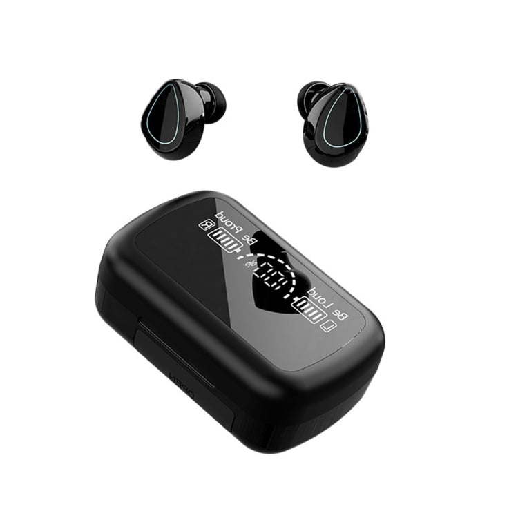 SKY10 Charging Bin Stereo Digital Display Mini Invisible Bluetooth Headset(Black) - Bluetooth Earphone by PMC TechLife | Online Shopping South Africa | PMC TechLife