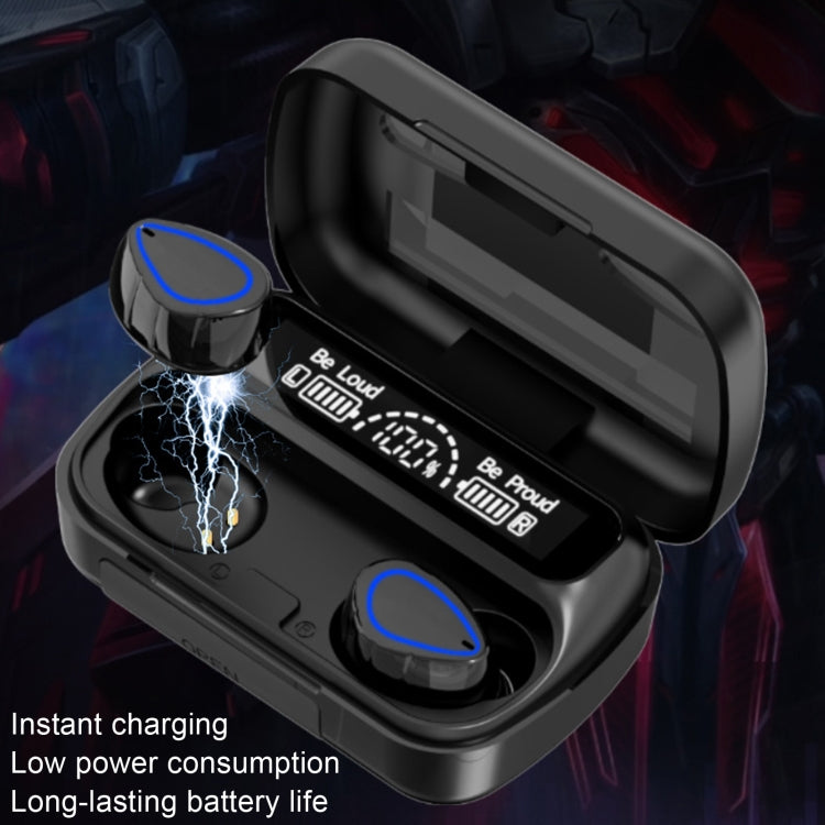 SKY10 Charging Bin Stereo Digital Display Mini Invisible Bluetooth Headset(Black) - Bluetooth Earphone by PMC TechLife | Online Shopping South Africa | PMC TechLife