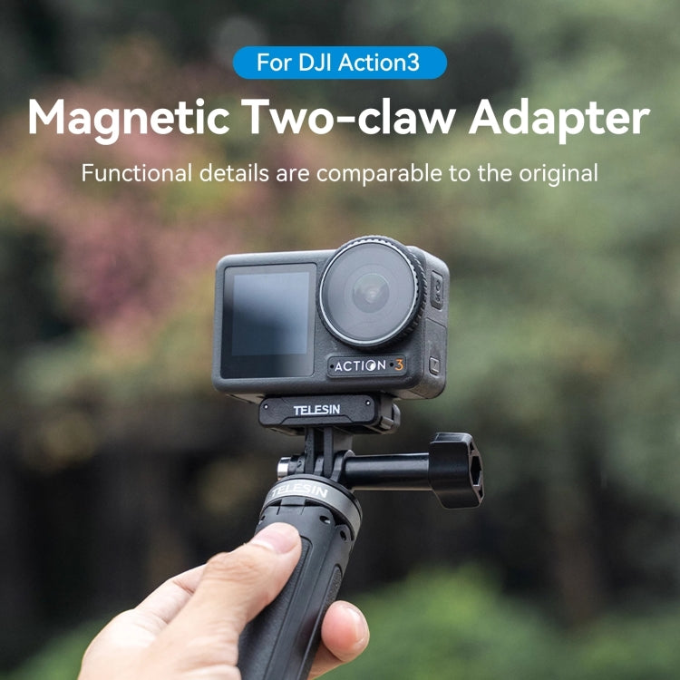 For DJI OSMO Action 3 TELESIN Magnetic Two Claw Adapter Action Camera Accessories - free shipping - PMC TechLife - Order now!