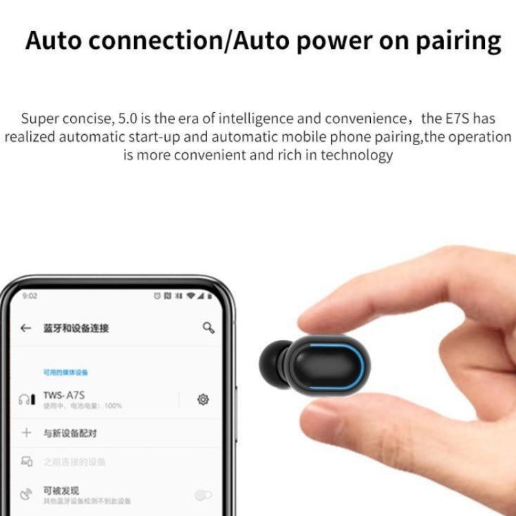E7s Digital Sports Waterproof TWS Bluetooth 5.0 In-Ear Headphones(Blue) - TWS Earphone by PMC TechLife | Online Shopping South Africa | PMC TechLife