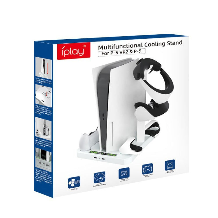 For PS5 ipaly Host Multifunctional Cooling Base VR2 Handle Charging Stand Disc Storage Rack(White) - free shipping - PMC TechLife - Order now!
