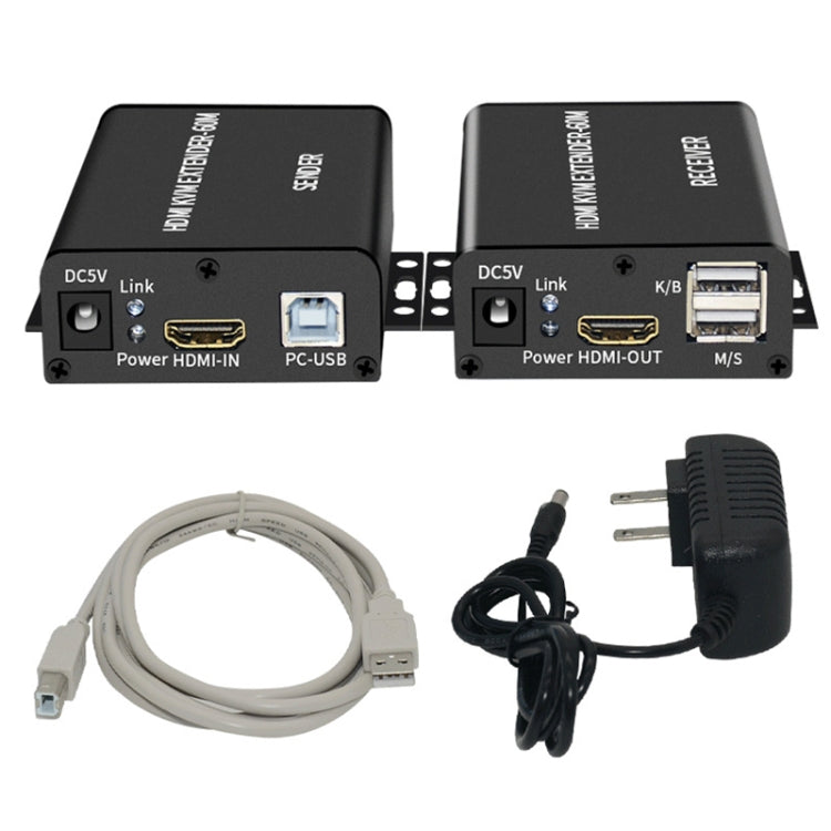 BW-HKE60A HDMI 60m KVM With USB Extender Support POE Single-End Power Supply With US Plug(Black) - Amplifier by PMC TechLife | Online Shopping South Africa | PMC TechLife