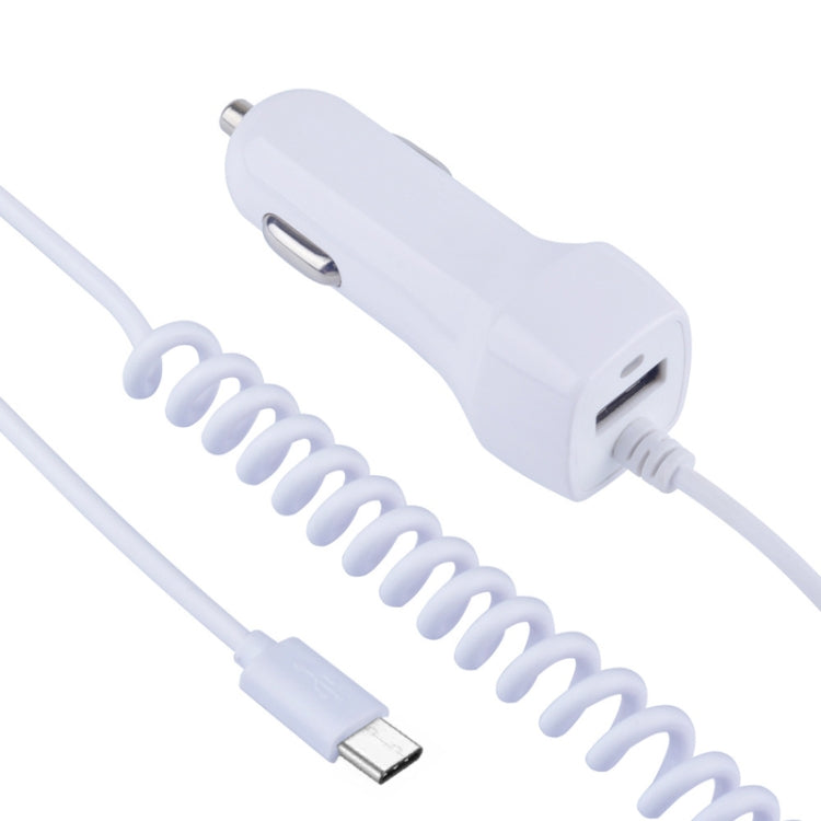 522AL Fast Charging With Cable Car Charging, Output Interface: Type-C/USB-C (White) - Car Charger by PMC TechLife | Online Shopping South Africa | PMC TechLife
