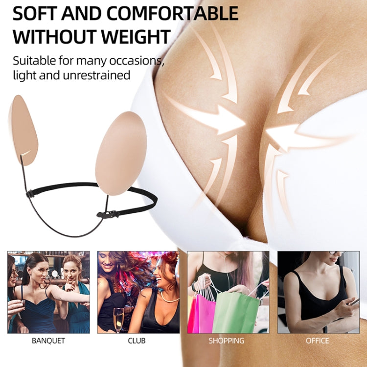 XD00001 Molding Silicone Nipple Sticker Frontless Bra Adjustable Anti-sag Push-up Bra Kit(W-type Black) - free shipping - PMC TechLife - Order now!