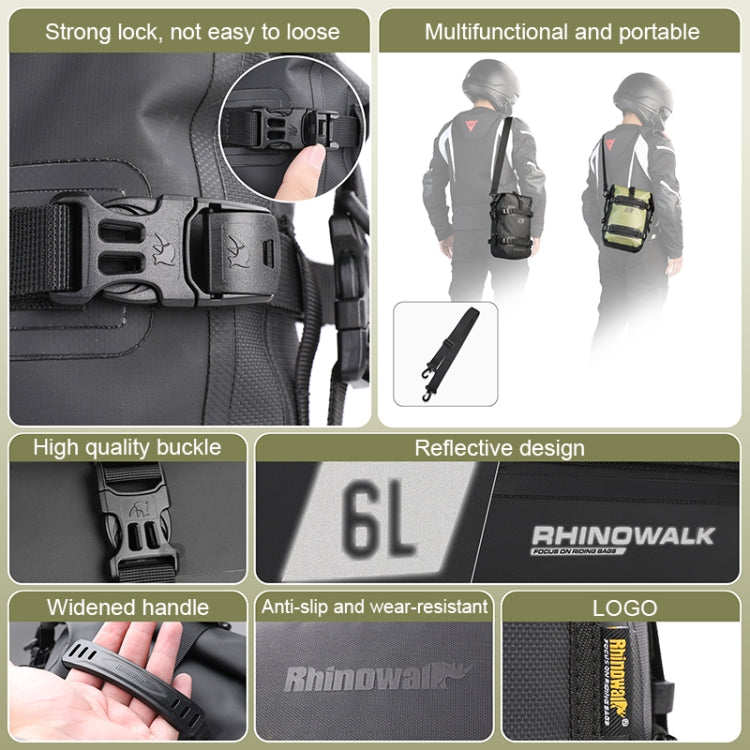 Rhinowalk MT2206 6L Waterproof Motorcycle Bumper Bag Outdoor Riding Bag(Black) - free shipping - PMC TechLife - Order now!