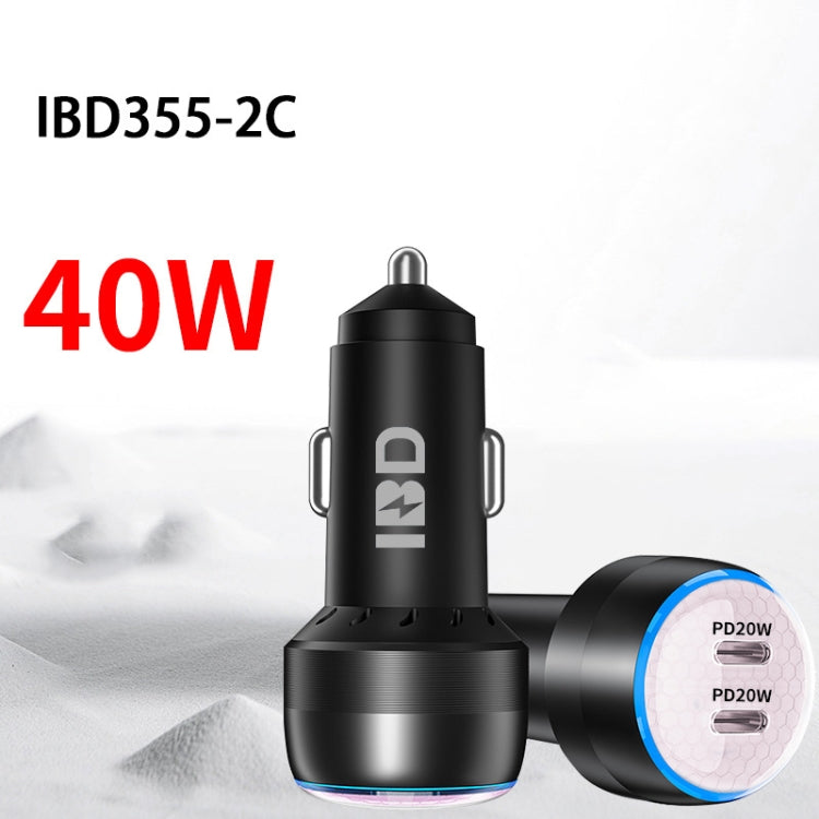 IBD355-2C PD20W+PD20W Smart Car Mobile Phone Charger(Pink) - Car Charger by PMC TechLife | Online Shopping South Africa | PMC TechLife
