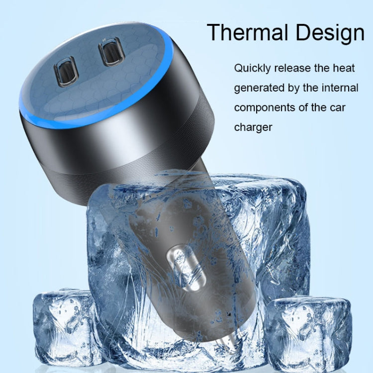 IBD355-2C PD20W+PD20W Smart Car Mobile Phone Charger(Pink) - Car Charger by PMC TechLife | Online Shopping South Africa | PMC TechLife