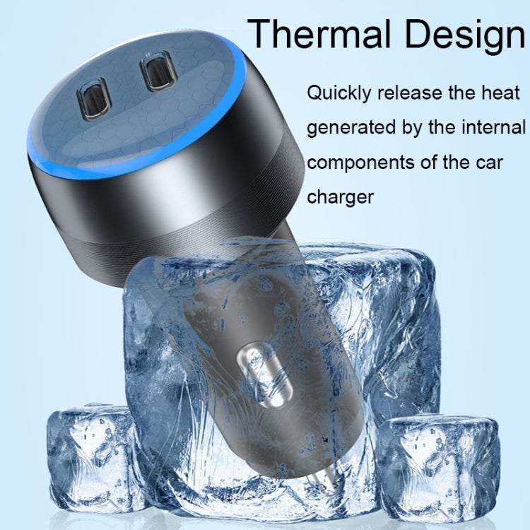 IBD355-2C Dual PD Smart Car Phone Charger With LED Light, Spec: PD30W+PD30W - Car Charger by PMC TechLife | Online Shopping South Africa | PMC TechLife