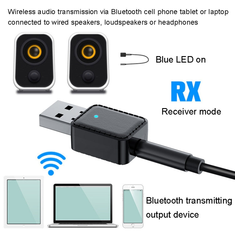 RX-TX-413 USB Bluetooth Receiving Launch 2 In 1 Adapter(Black) - Audio Receiver Transmitter by PMC TechLife | Online Shopping South Africa | PMC TechLife