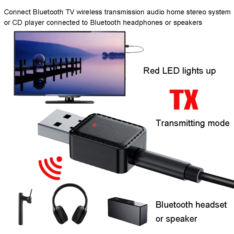 RX-TX-413 USB Bluetooth Receiving Launch 2 In 1 Adapter(Black) - Audio Receiver Transmitter by PMC TechLife | Online Shopping South Africa | PMC TechLife
