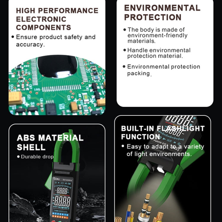 BAKU BA-8330 Pro Digital Mulitmeter Electric Maintenance Resistor Current Pliers Shaped Instrument(Green) - free shipping - PMC TechLife - Order now!