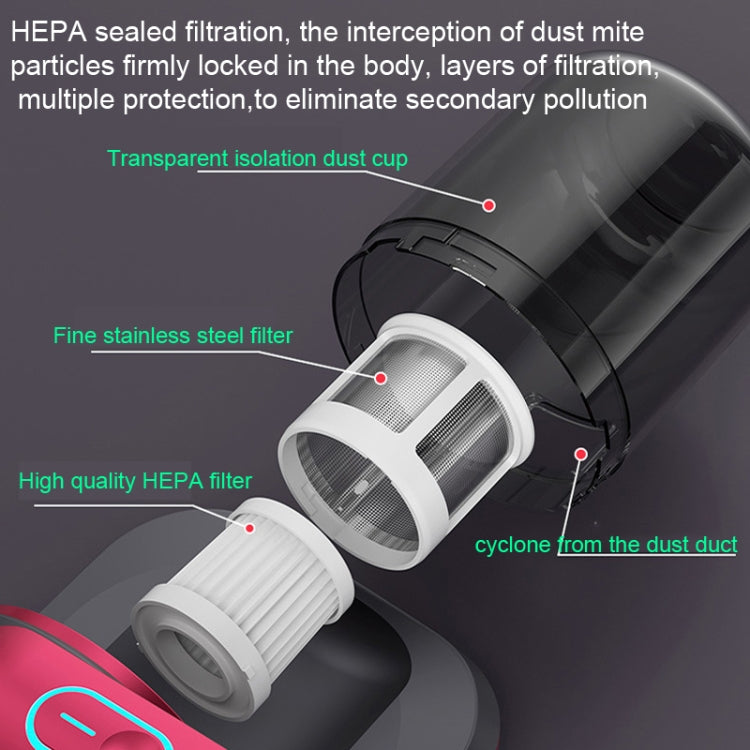 100W 8000 Pa Wireless Charging Mite Removal Instrument Vacuum Cleaner UV Sterilization Machine(Red) - Handheld Cleaner & Mops by PMC TechLife | Online Shopping South Africa | PMC TechLife | Buy Now Pay Later Mobicred