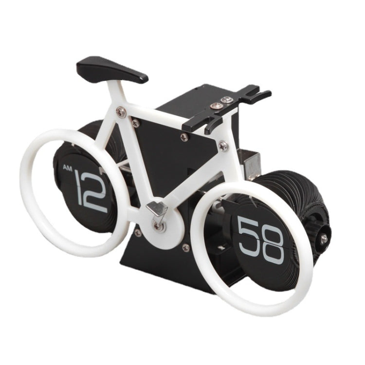 HY-F087 Retro Bicycle Shape Automatic Flip Home Decorative Turning Clock(White) - Novelty Clock by PMC TechLife | Online Shopping South Africa | PMC TechLife