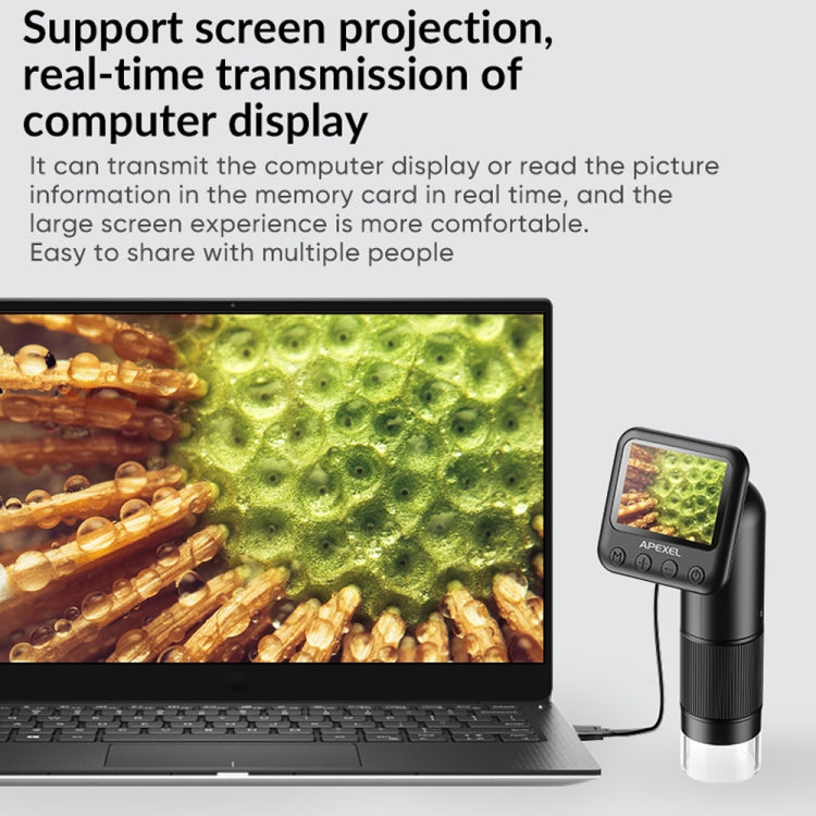 Apexel APL-MS008 Circuit Board Detection Amplification Delay Photography HD Microscopic Lens With Screen(Black) - free shipping - PMC TechLife - Order now!