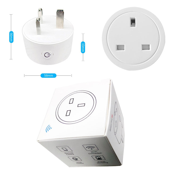 Tuya Smart App Wifi Smart Socket Phone Remote Timing Voice Switch Supports Alexa UK Plug, Style: 16A Power Model - Smart Socket by PMC TechLife | Online Shopping South Africa | PMC TechLife