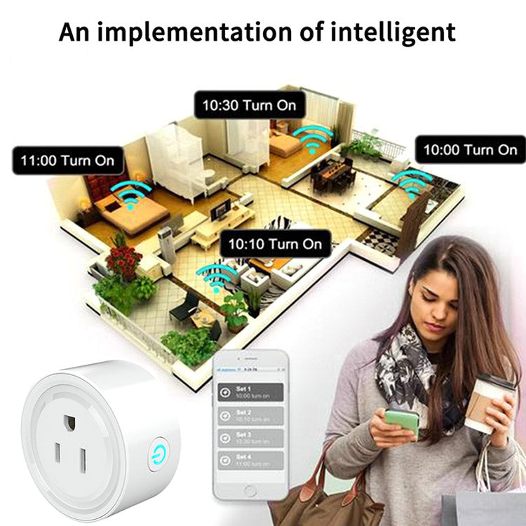 Tuya Smart App Wifi Smart Socket Phone Remote Timing Voice Switch Supports Alexa US Plug, Style: 16A Power Model - Smart Socket by PMC TechLife | Online Shopping South Africa | PMC TechLife