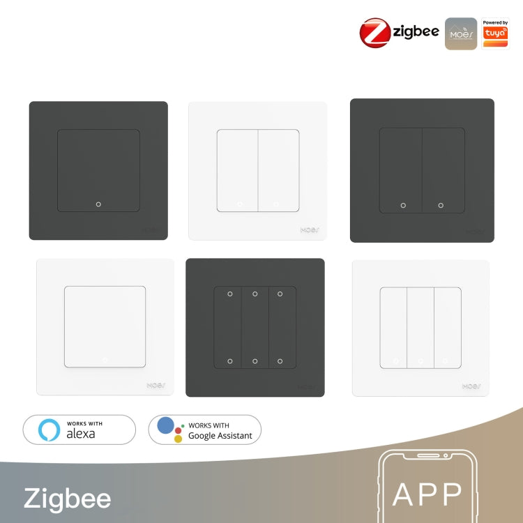 Tuya ZigBee Smart Single-fire Zero-fire Sharing Timing Voice Wall Switch EU Plug, Style: 1 Way (Gray) - Smart Switch by PMC TechLife | Online Shopping South Africa | PMC TechLife
