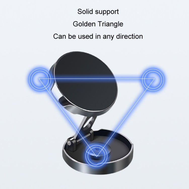 Multi-Angle Positioning Car Folding Circular Car Magnetic Suction Bracket(Silver) - Car Holders by PMC TechLife | Online Shopping South Africa | PMC TechLife