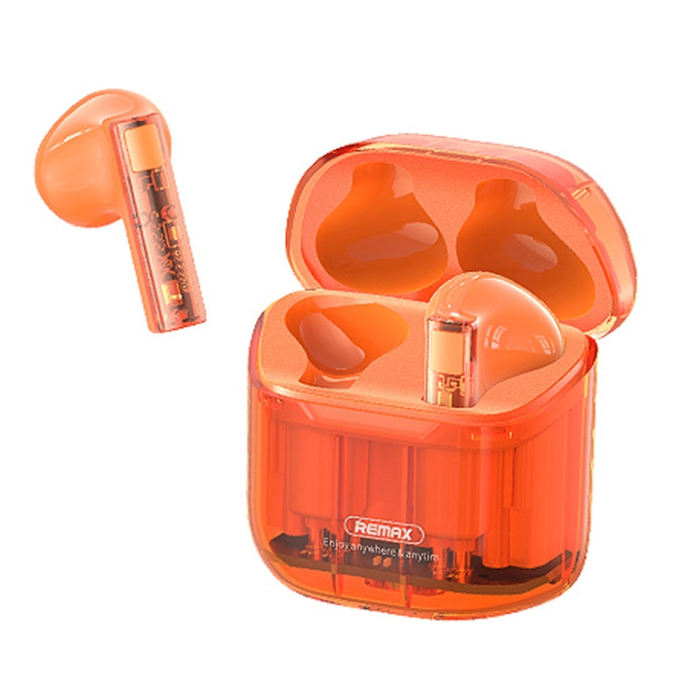 REMAX CozyBuds 6C TWS Transparent Cabin Low Delay Wireless Bluetooth Headset(Orange) - TWS Earphone by REMAX | Online Shopping South Africa | PMC TechLife | Buy Now Pay Later Mobicred