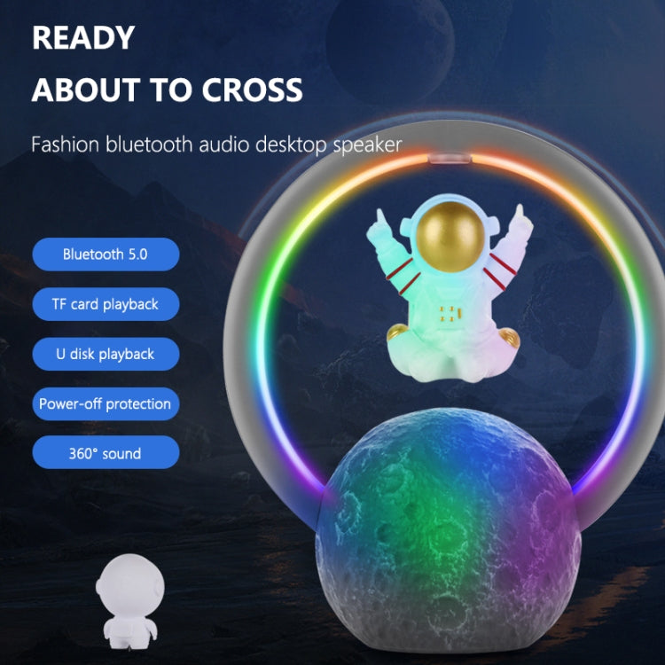 Y-598 Suspended Astronaut Bluetooth Speaker RGB Light Subwoofer Ornament,Spec: 598A Silver+Gift Bag - Desktop Speaker by PMC TechLife | Online Shopping South Africa | PMC TechLife