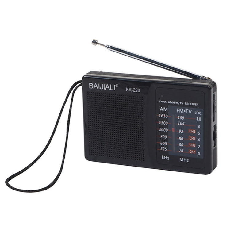 BAIJIALI BJL228 Retro Portable Two Band FM AM Radio Built-in Speaker(Black) - Radio Player by BAIJIALI | Online Shopping South Africa | PMC TechLife | Buy Now Pay Later Mobicred